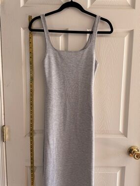 Zara Women’s Grey Tank Midi Dress - Classic Scoop Neck